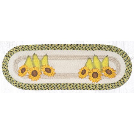 CAPITOL IMPORTING CO 13 x 36 in. OP-9-120 Pears & Sunflowers Oval Patch Runner 68-9-120PS